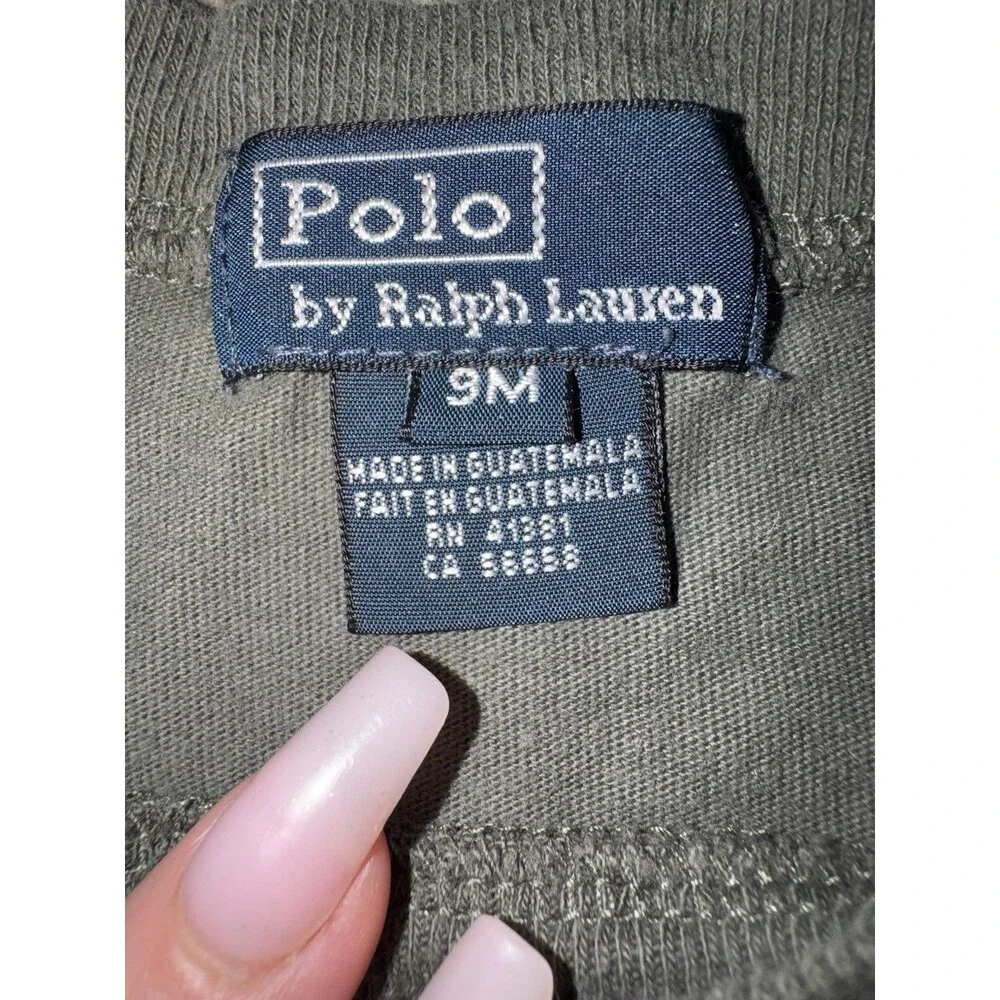 Polo Ralph Lauren Green Long Sleeve Shirt SZ 9M
